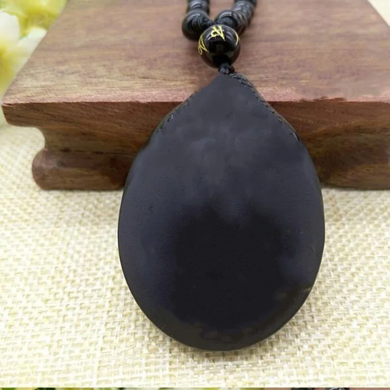 Природный обсидиан Будда шася Мани нефритовая подвеска ювелирные изделия удача
