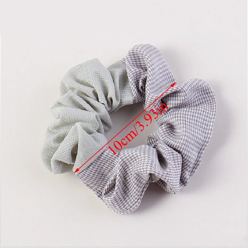 

2020 New Simple Plaid Scrunchies Headband Elastic Hair Band Ponytail Holder Hairband Girl Women Hair Accessories rubber band