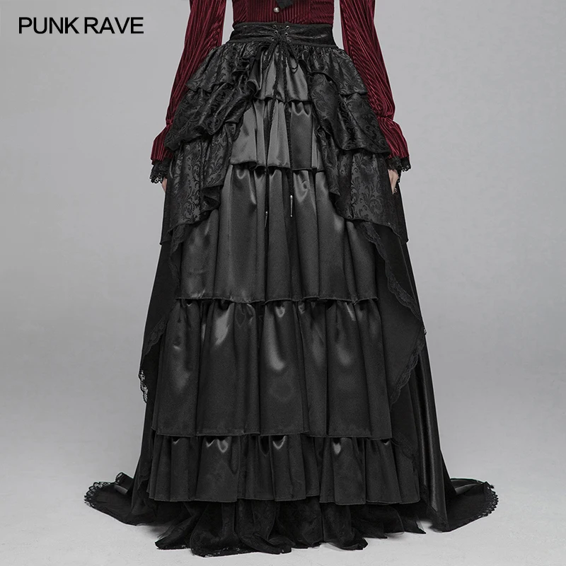 Женская юбка в стиле панк Готическая Великолепная длиной до пола