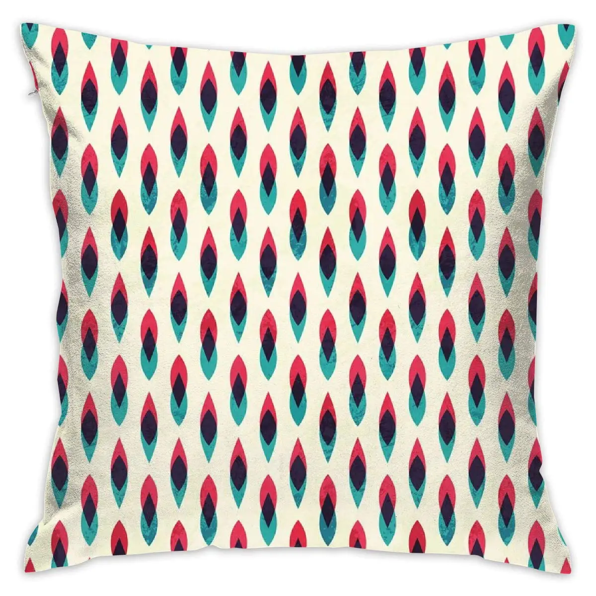 

Vintage Decor Throw Pillow Cushion Cover, Geometric Retro Curve Pattern Grunge Style Ethnic Traditional Design,Decorative Square