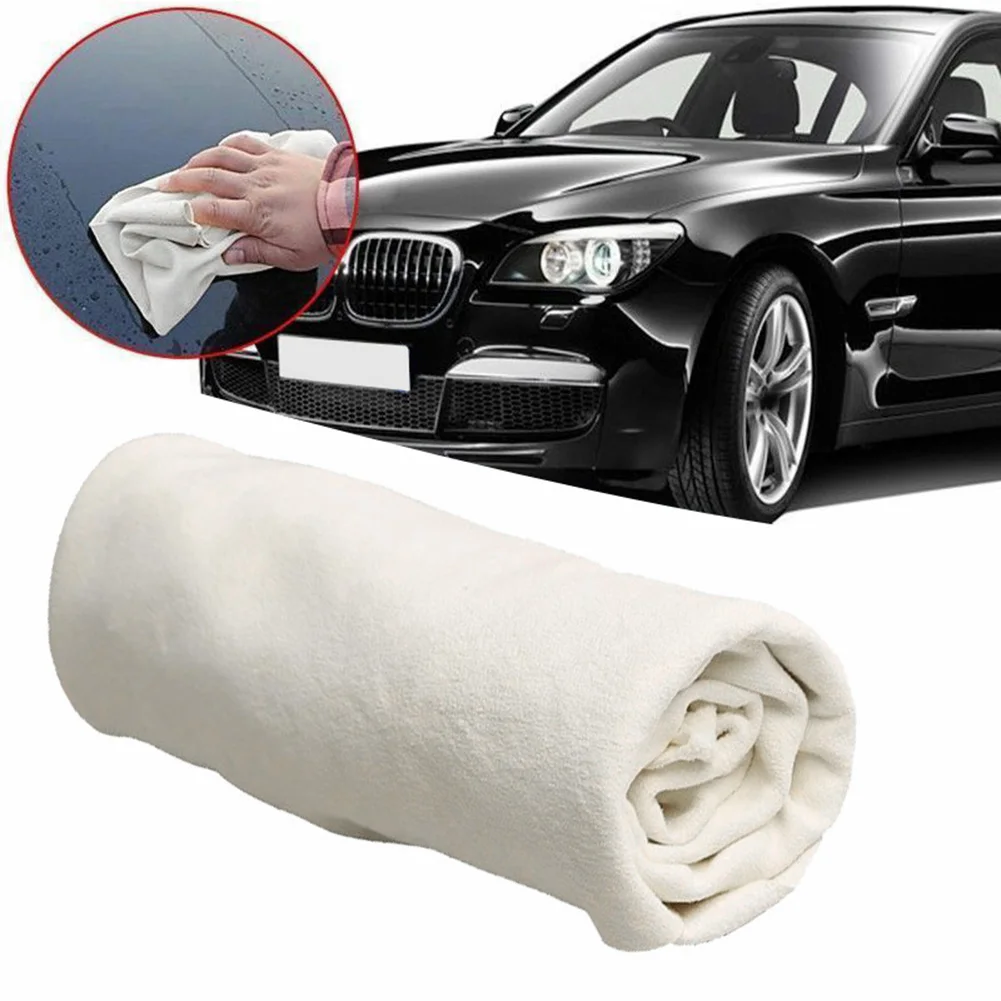 

Natural Shammy Chamois Leather Car Cleaning Towels Drying Washing Cloth 25x40cm Free Shape Car Auto Home Care Motorcycle