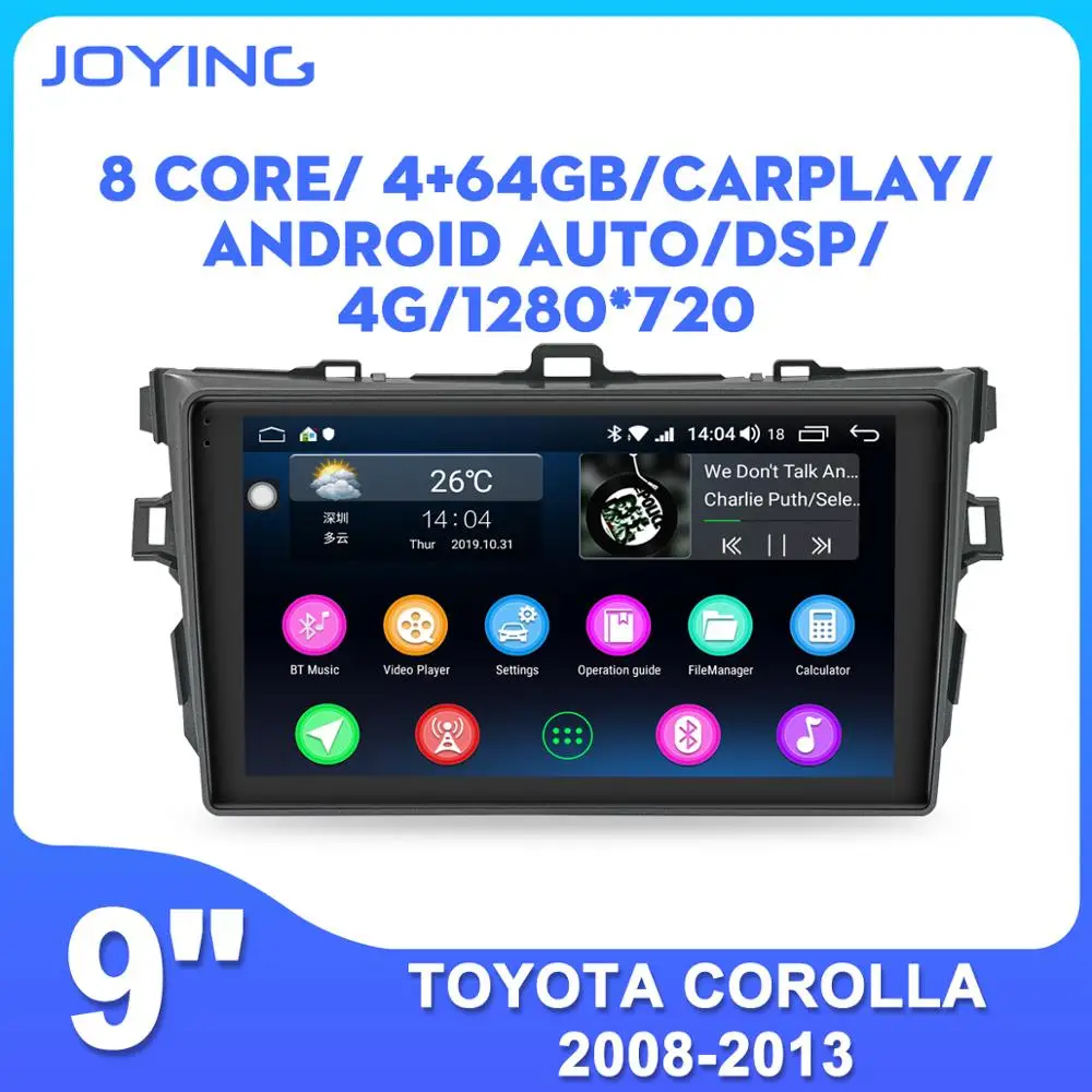 Автомобильный радиоприемник JOYING на Android 9 дюймов IPS экран встроенный DSP Стерео GPS