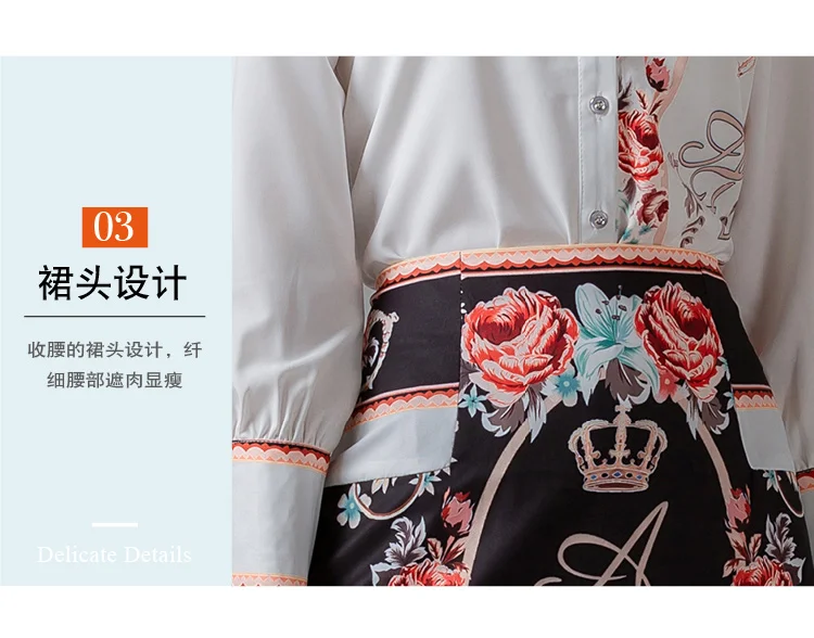 

Runway Designer 2020 Summer Women's Pattern Floral Print Chiffon Shirt Fashion 2 Piece Set + Slim Bodycon Pencil Mini Skirt Set