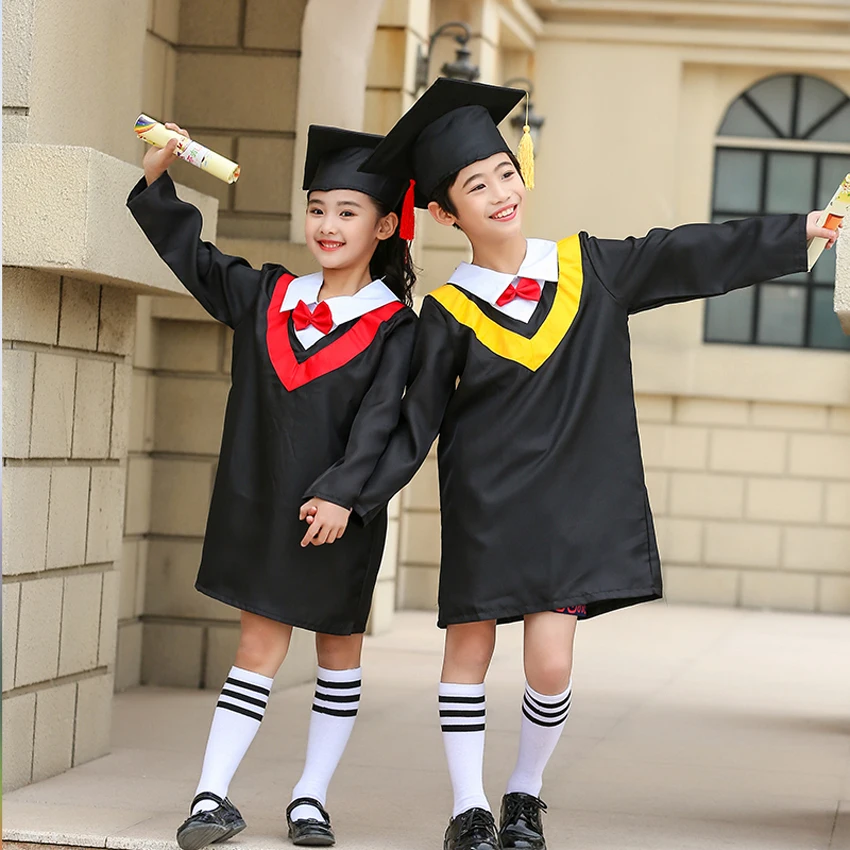 Детская школьная форма для начальной школы комплект одежды с шапочкой и накидкой