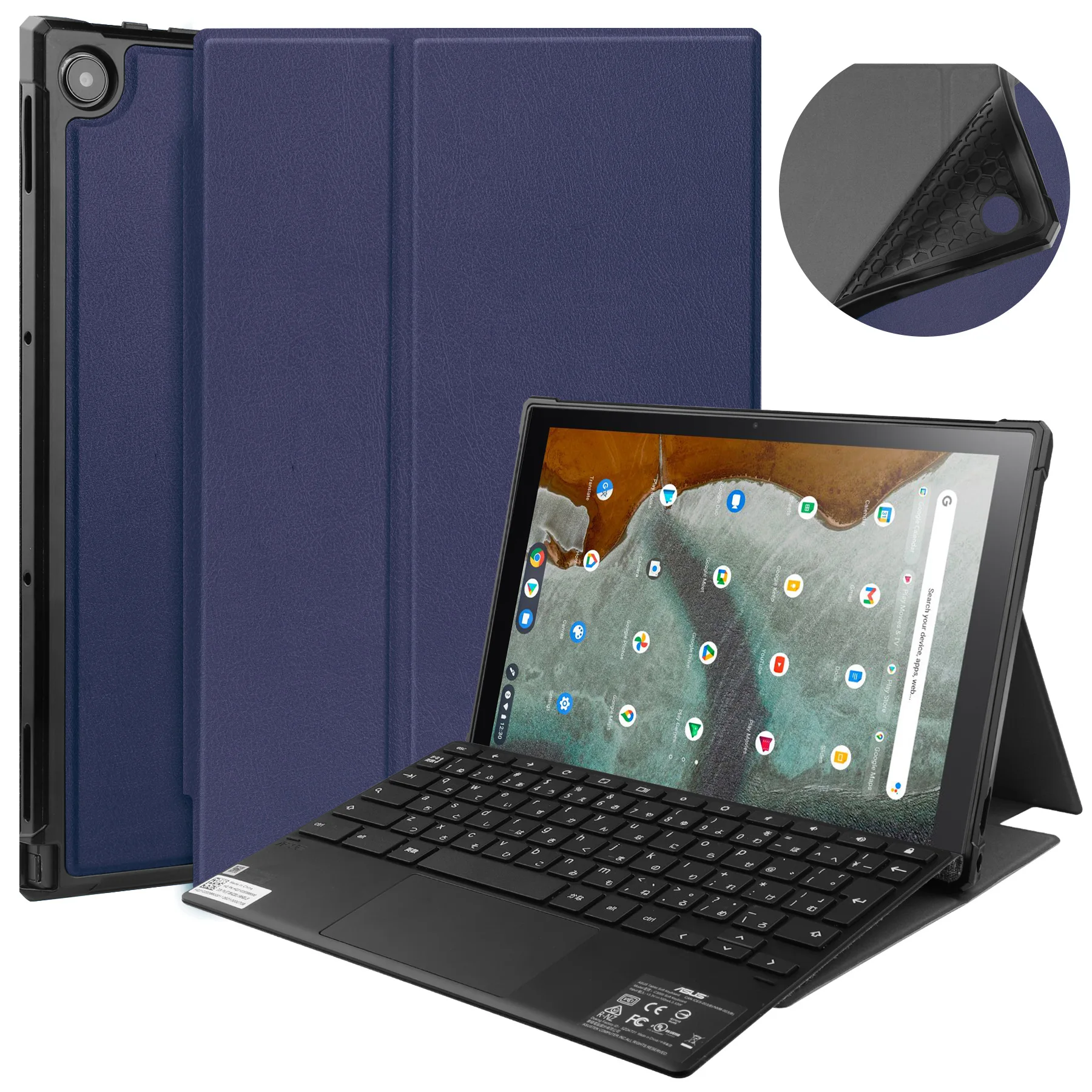 Funda desmontable para tableta ASUS Chromebook CM3 10,5 CM300, soporte plegable, cubierta de cuero