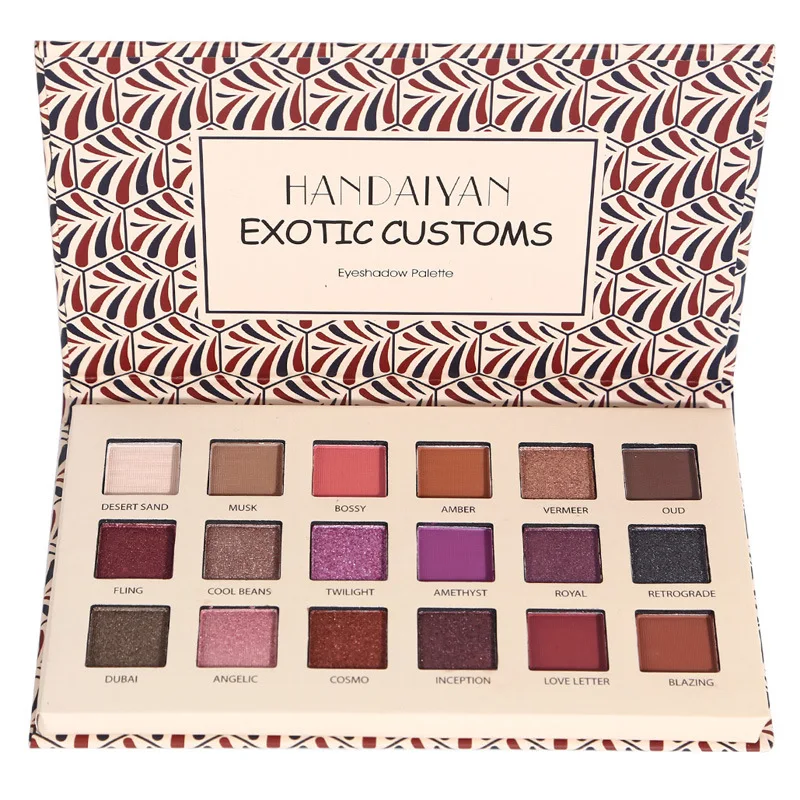 18 цветов Тени для век земной цвет макияж Палитра Водонепроницаемый черный