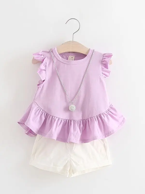 Детские цветные комплекты одежды для маленьких девочек Костюмы новорожденных