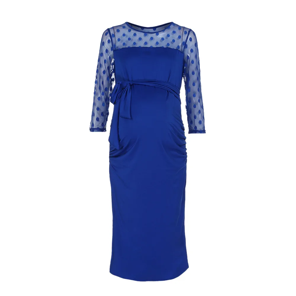 Платья для беременных женское однотонное облегающее платье с рюшами кружевное в