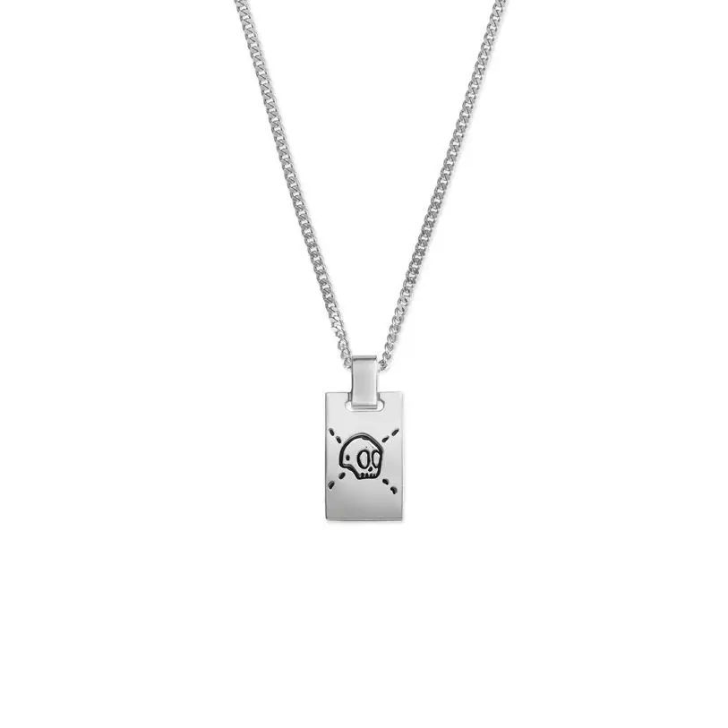 

Vintage boutique classic men's Square Pendant Necklace, luxury brand, ag925 sterling silver, 1:1 letter G, gift