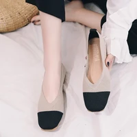 women flats shoes knitted moccasins breathable cozy maternity shoes brief fashion asakuchi ladies flats light driving shoes