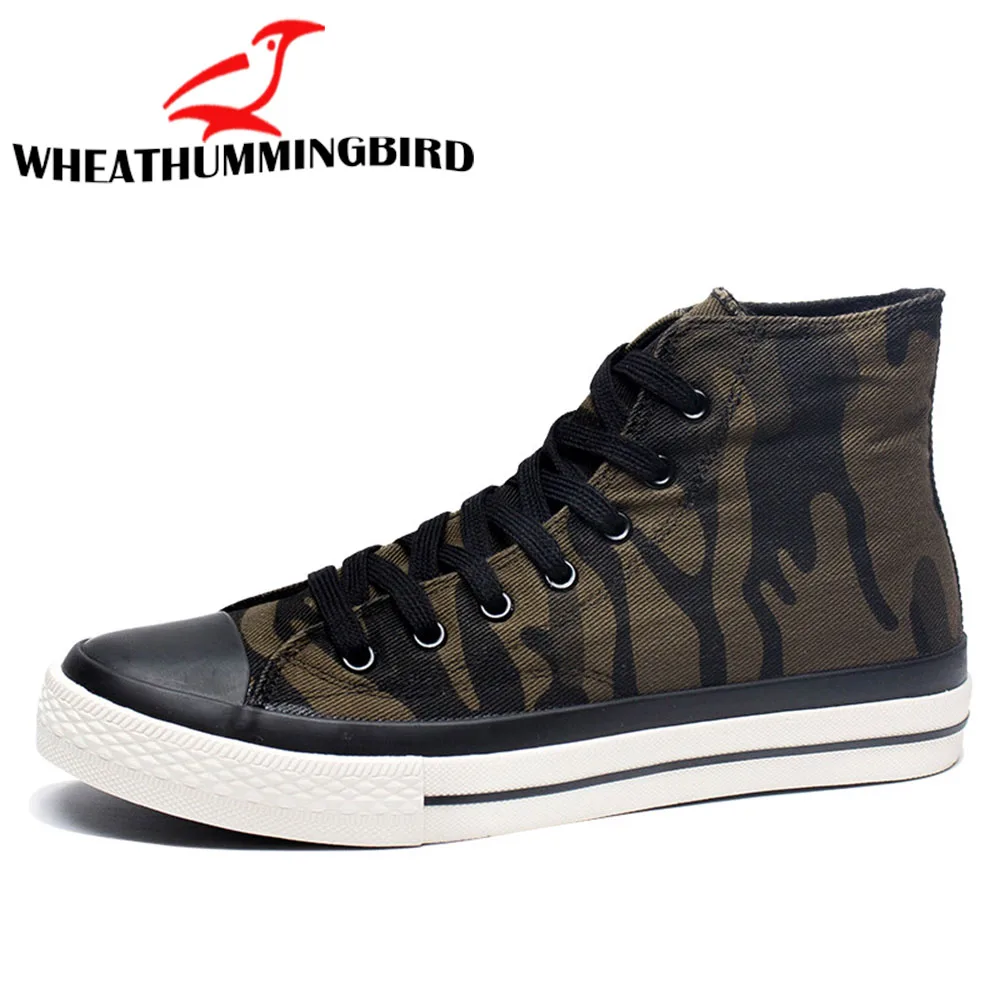 

Men Casual sneaker Shoes Fashion Thick bottom Shoes High top Camouflage lace-up canvas shoes A22-04
