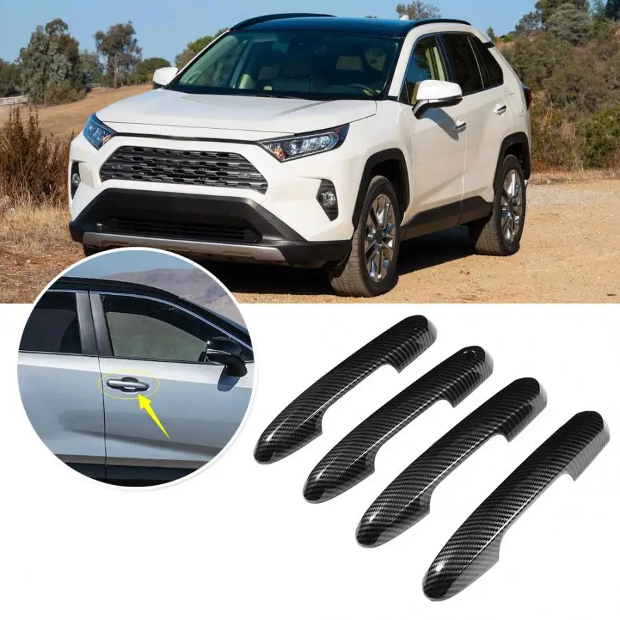 4 шт. углеродное волокно АБС пластик внешняя ручка накладка с полным покрытием