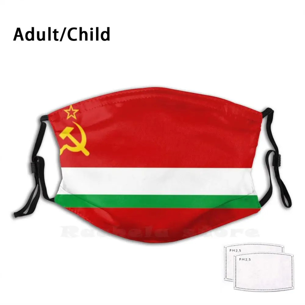 

Flag Of Tajikistan, Ussr Funny Print Reusable Pm2.1288 Filter Face Mask Ussr Cccp Communism Tajikistan
