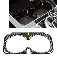 carbon fiber style car water cup holder frame cover trim decoration abs for mercedes benz c class w205 c180 c200 c300 glc260