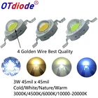 Full Watt 3W High Power LED Epistar Chip 260-280LM Cold Nature Warm White 3000K 4500K 6500K Light Source For Spotlight Blub