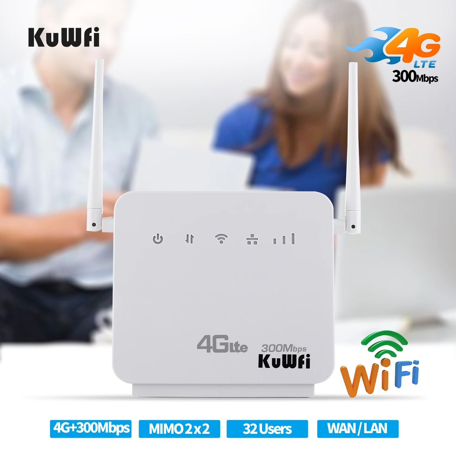 Unlocked 300Mbps Wifi Routers 4G LTE CPE Mobile Router with LAN Port Support SIM card and Europe/Asia/Middle East/Africa