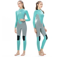 the new one piece wetsuit female 3mm wetsuit thickened long sleeved warm sunscreen surfing clothes waterproof female snorkeling