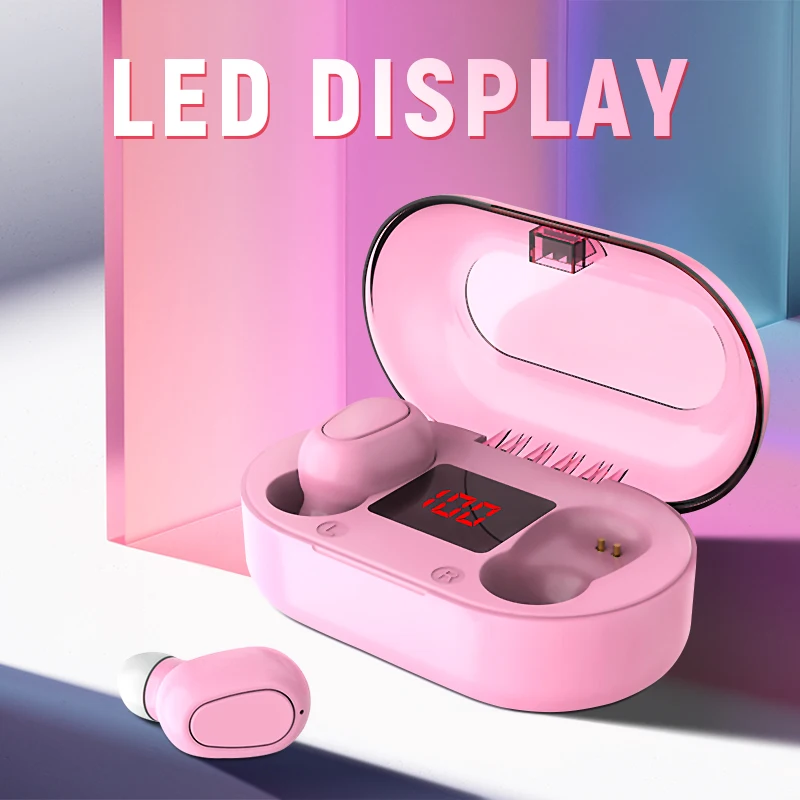 Наушники вкладыши TWS Bluetooth наушники С микрофоном светодиодный Дисплей