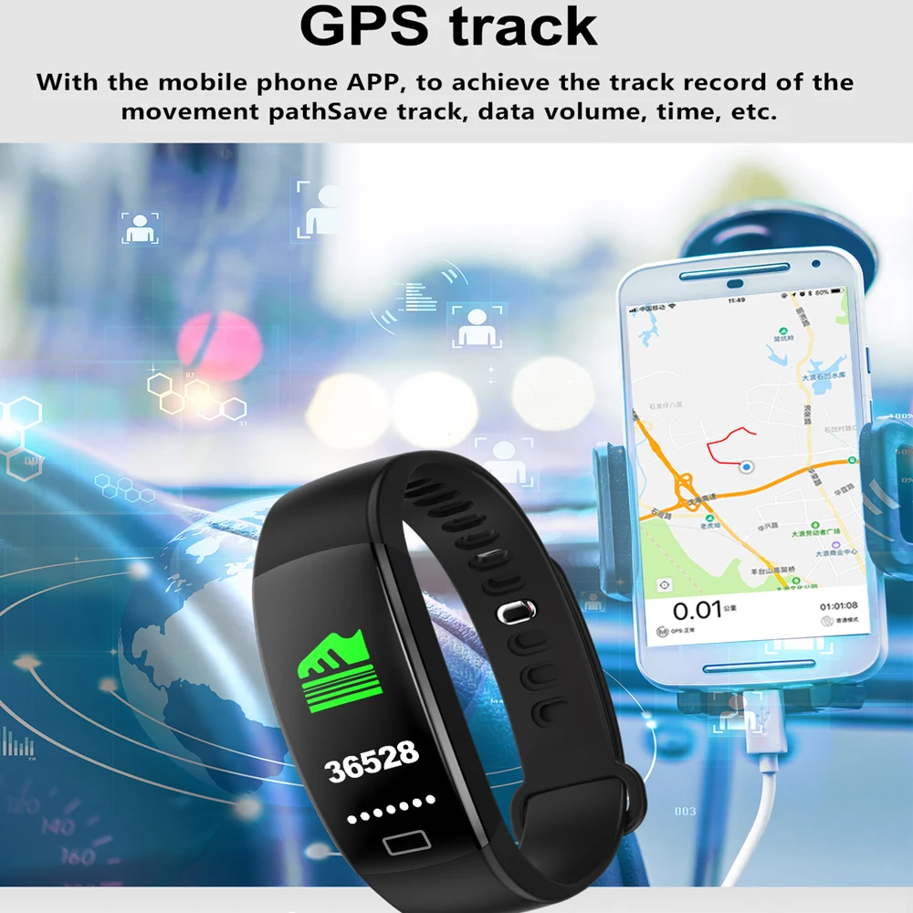 Монитор кровяного давления умный браслет для мужчин и женщин спортивный трекер