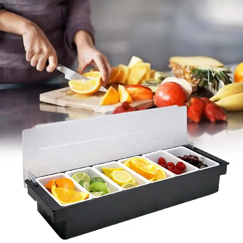 

Приправа с 6 отделениями для фруктов, боковых тарелок и приправ | Фруктовая корзина | Держатель для кухонных ингредиентов