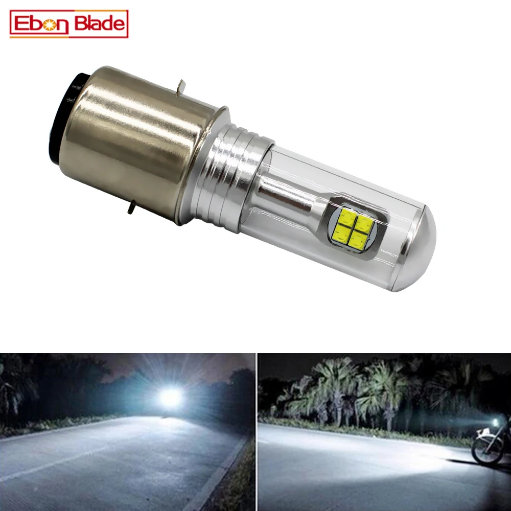 1/2 Pcs BA20D H6 Motorcycle Moped ATV PIT LED Headlight Bulb Crees Chips 40W 6000K 12V High Low Motorbike Motor Head Lamp Light