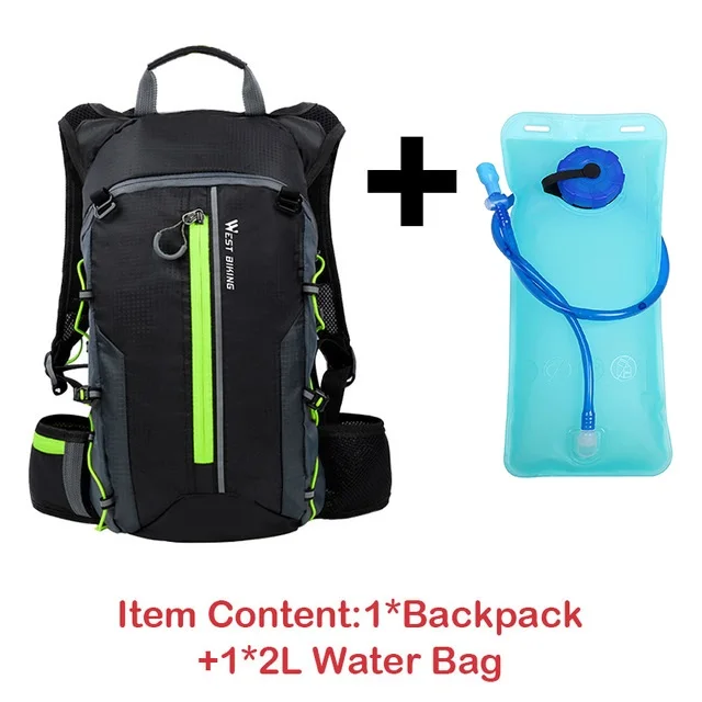 Green-Water bag Водонепроницаемая велосипедная сумка, Велоспорт рюкзак дышащий 10L Сверхлегкий велосипед водонепроницаемая сумка для альпинизма Велоспорт гидратации рюкзак - Цвет: Green-Water bag