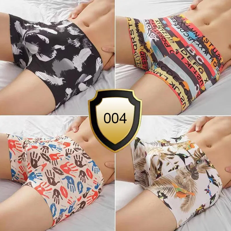 

MEIYIYA 4 PCS/Lot Mens Boxers Underwear Cotton Boxer Underpants Homme Boxershorts Panties for Man L XL XXL 3XL 4XL