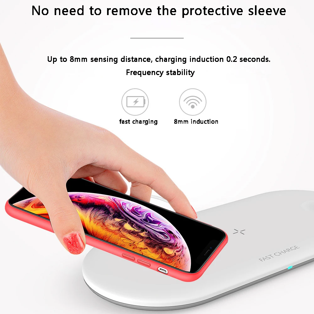 Беспроводное зарядное устройство 3 в 1 10 Вт быстрая зарядка для Samsung S10 S9 Note 9