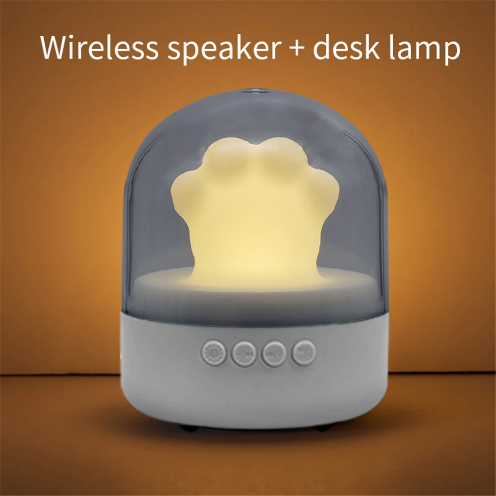 Creative Cat Paw Night Light Speaker Atmosphere Compatible with Bluetooth 5.0 Cute Dimensional Surround Audio | Лампы и освещение