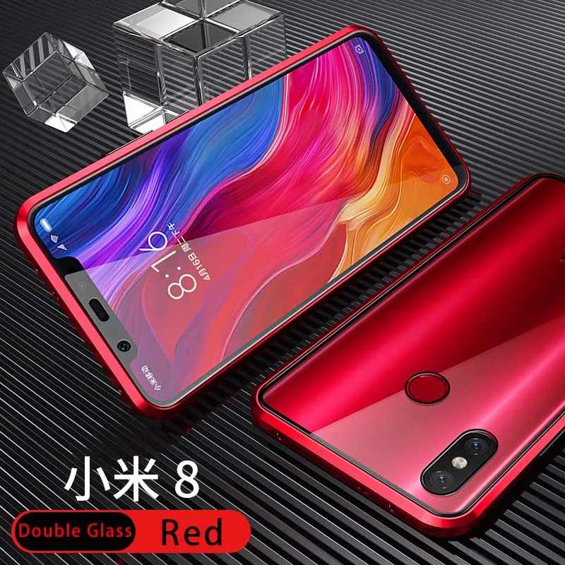 Магнитный металлический флип-чехол для Redmi K20 Pro 360 полное покрытие стеклянный