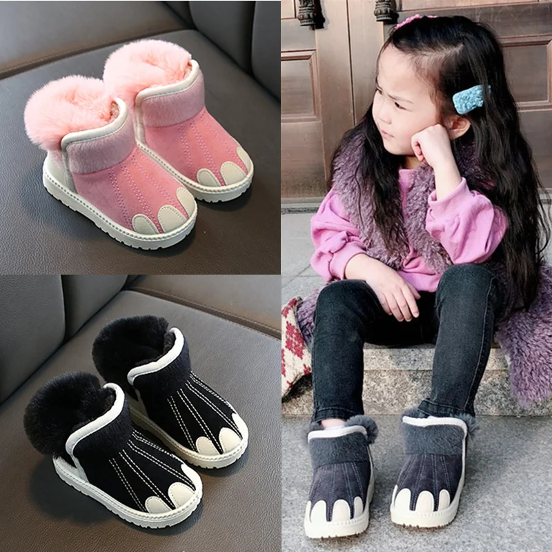 Новые детские зимние короткие сапоги с бархатным утеплителем Толстая Теплая