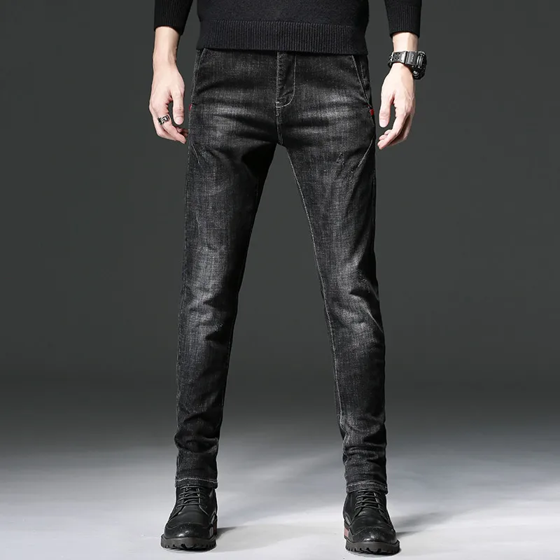 2019 модные джинсы для мужчин черные светло голубые наивысшего качества брюки