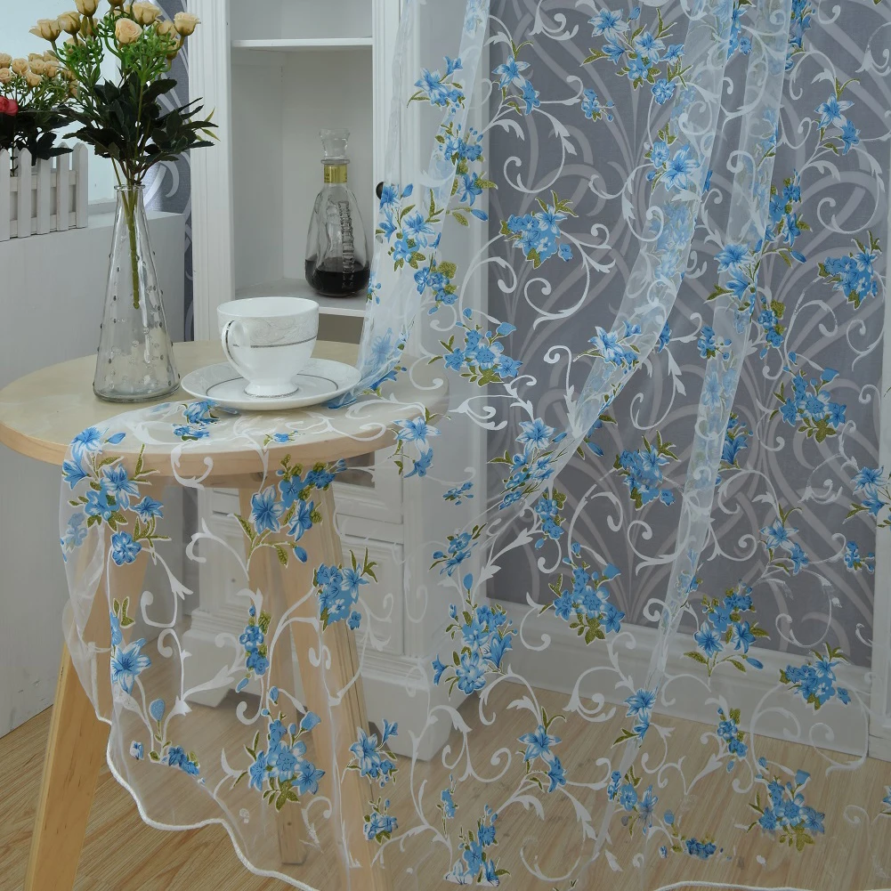 100x200 см в деревенском стиле цветочные прозрачные Занавески для окон дверные