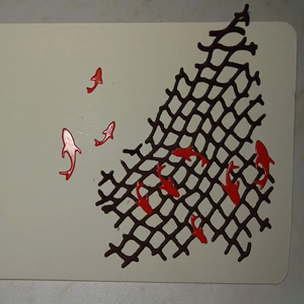 Рыболовная сеть рыбы граница металлическая прорезной трафарет для окраски DIY