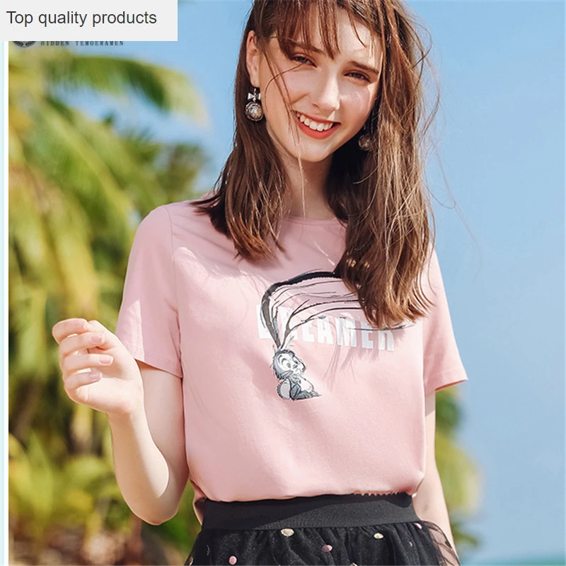 Новинка лета 2020 женская футболка модная с мультяшным принтом свободная
