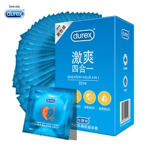 Презервативы Durex из натурального латекса, гладкие, со смазкой, 4 вида, 32 шт.кор.