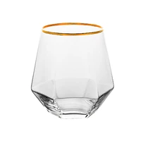 hexagonal golden edge transparent glass mugs coffee mug milk tea office cups drinkware the best birthday gift for friends