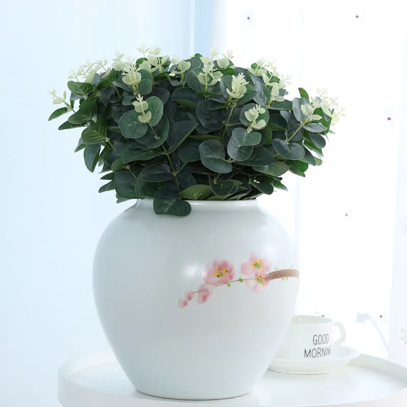 Зеленые искусственные листья большие эвкалипта настенный материал Декоративные