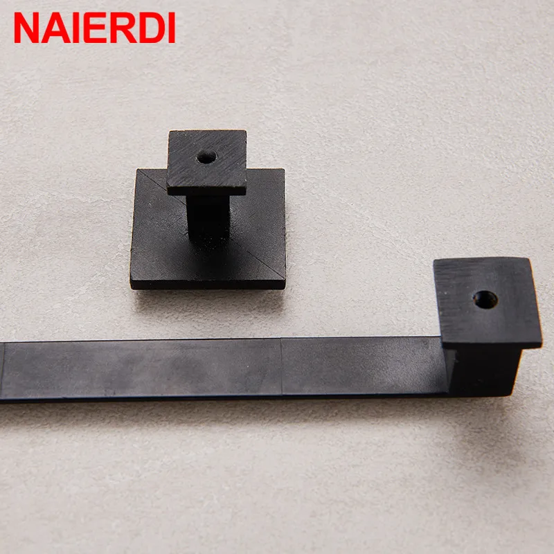 NAIERDI твердые черные ручки шкафа из цинкового сплава Европейский стиль кухонные
