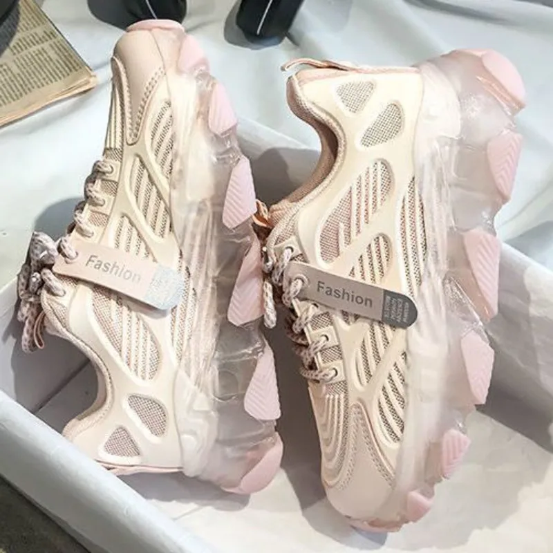 Женские кроссовки на массивной платформе 2020 модная обувь со шнуровкой для