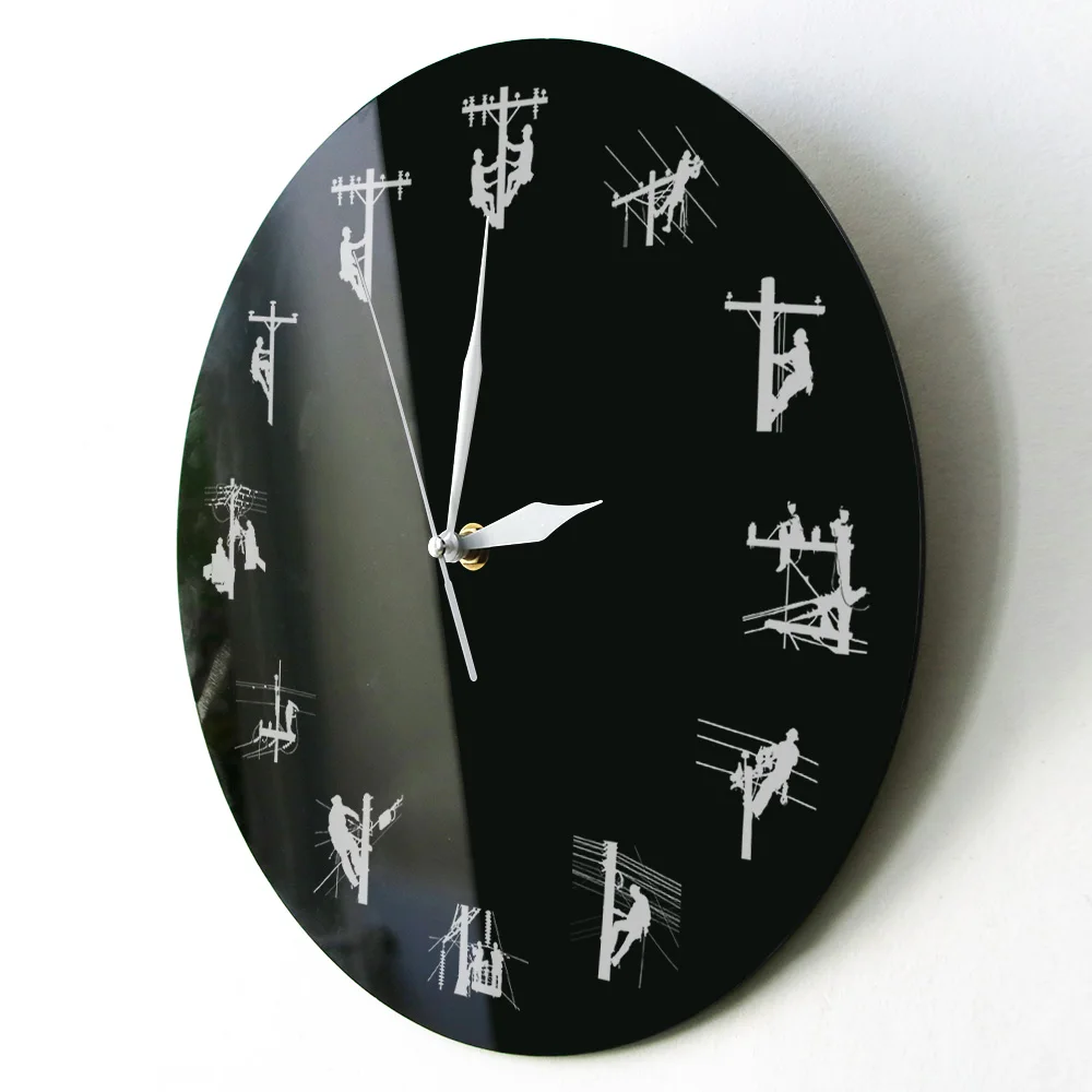 Настенные часы Linemen для скалолазания восстановления мощности силуэта