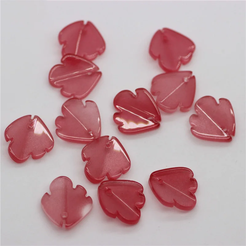 

Hot 50PCS 15x16mm DIY Glass Peony Fower Petal Loose Beads Gradient Color Glass beads Jewelry Accessories