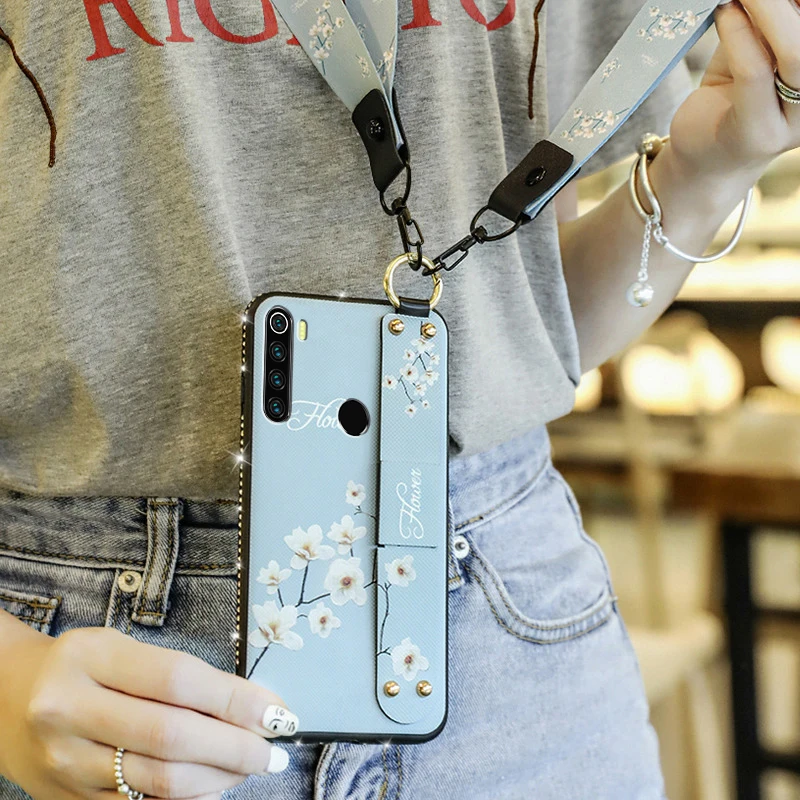 Чехол для Xiaomi Redmi Note 8T блестящий противоударный чехол с ремешком на запястье 8 Pro