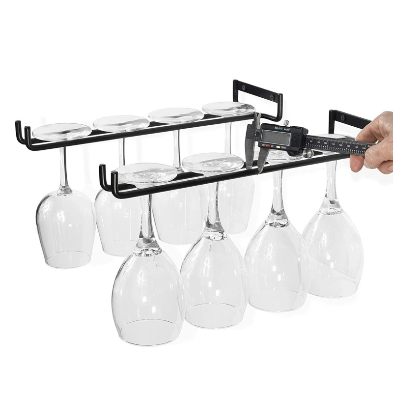 

Wine Glass Holder Hanging Storage Rack For Cabinet Bar Home Decorative Storage Shelf Organizer Wall-mounted Wine Glass Hanger