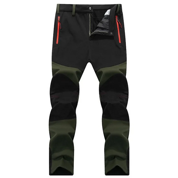 Men Green JACKSANQI Мужские Зимние флисовые лыжные штаны из флиса теплые водонепроницаемые для трекинга, альпинизма, альпинизма, походные брюки RA265 - Цвет: Men Green