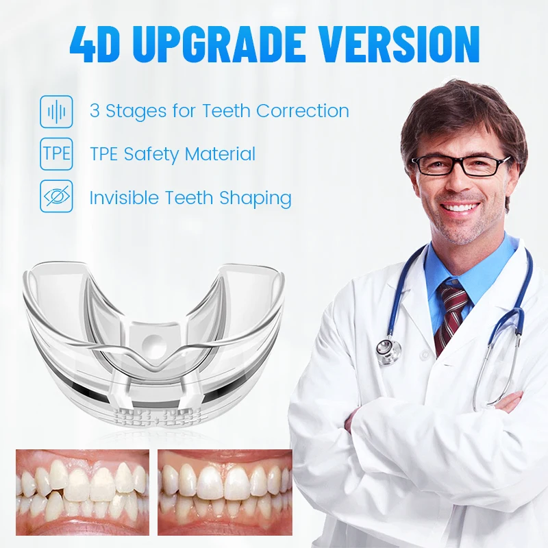 3 Stages Dental Orthodontic Braces Teeth Retainer Bruxism Mouth Guard Teeth Straightener Stop Sleeping Anti-Snoring Device