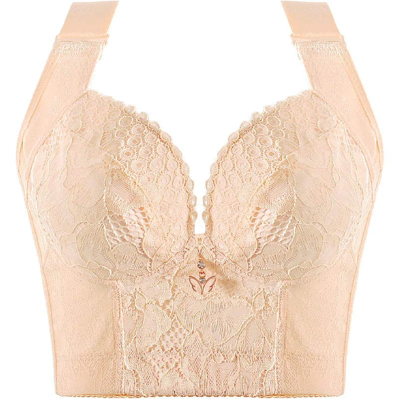 Lace Long Line Bras for Women Wire Free Padded Lingerie Sexy Plus Size Underwear Corset Brassiere