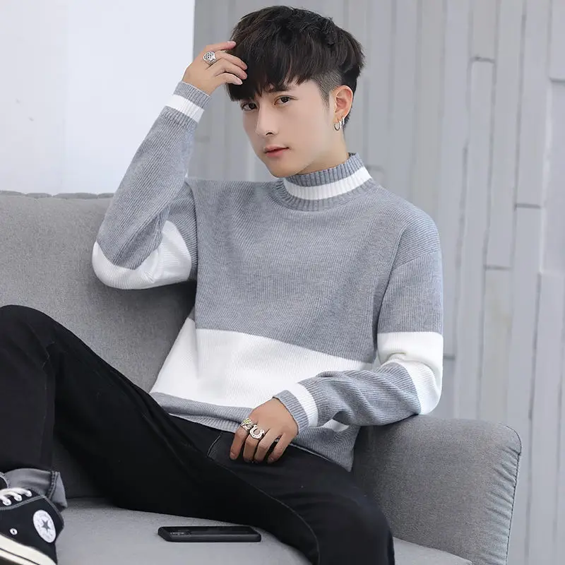 

Spring Sweater Men Korean-style High Collar Sweater Yarn Clothes