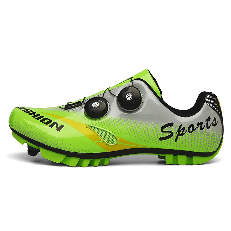 Beli Baru Hijau MTB Bersepeda Sepatu Kualitas Tinggi Mengunci Sepeda Sneakers Outdoor Lampu Bernapas Balap Road Sepeda Olahraga Sepatu