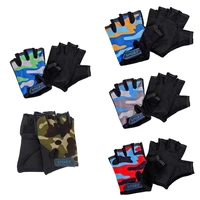 child cycling camouflage childrens half finger bicycle gloves high elastic non slip bike gloves riding equipment